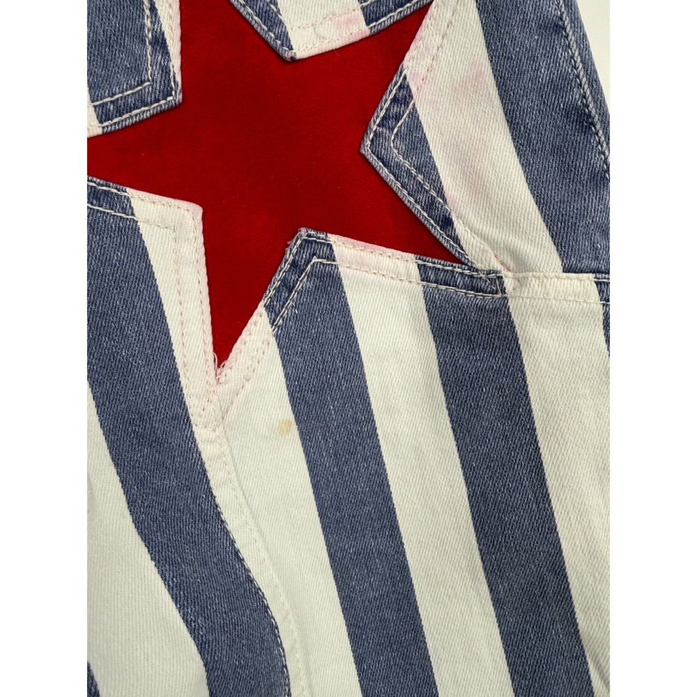 Free People We The Free Firecracker Flare Jeans Stripe Red Star Blue White 25 - Picture 11 of 11
